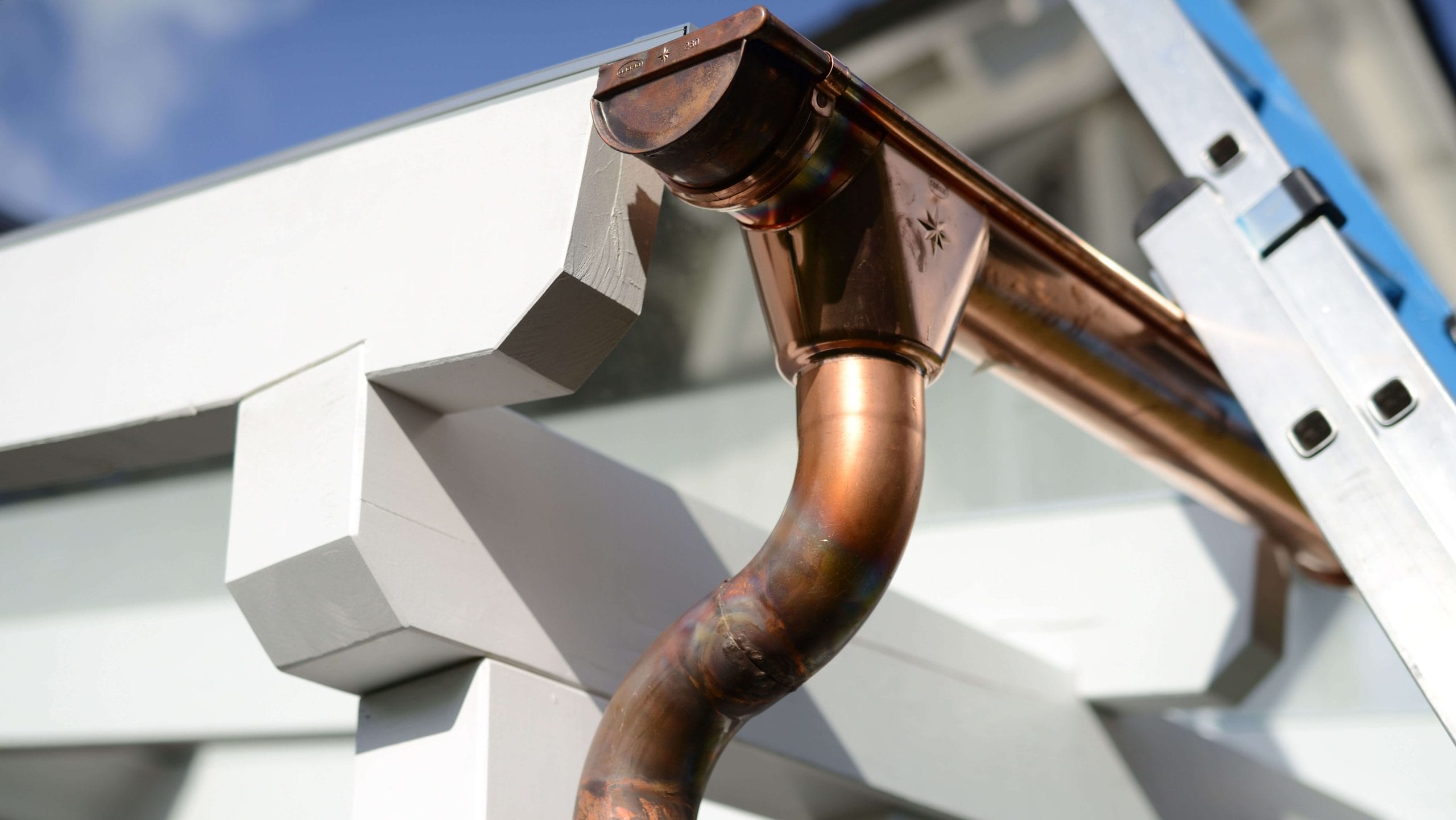 High-end copper gutters with a seamless design for residential properties in Winston Salem